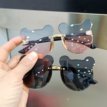 Childrens glasses sun glasses anti-ultraviolet boys and girls fashion cute baby bear ears sunglasses shape photo