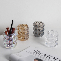 Round Ball Glass Pen Holder Tabletop Containing Makeup Brush Bucket Ins Wind Decorations Photography Photo Prop Net Red Pendulum Pieces