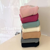 Girls solid color plus velvet leggings baby winter new children's stretch slim Joker leggings (November 24