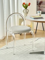Crystal Makeup Chair Acrylic Transparent Mesh Red Ins Nordic Light Lavish Bedroom Dresden Photography Props Princess Chair