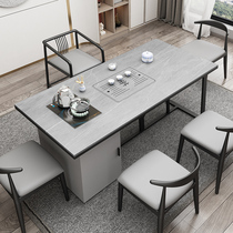 Balcony tea table and chair set light luxury modern simple office board Tea Set 1 meter 8 kung fu tea table