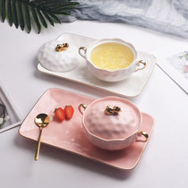 Sugar water swallow Bowl dessert bowl exquisite set European small luxury ceramic cup bowl household tableware yogurt bowl with lid