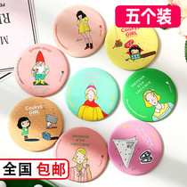 Cartoon portable mirror students mini convenient makeup mirror ins girl cute dressing makeup mirror small round mirror