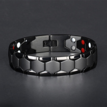 High-grade hegemonic personality titanium steel mens bracelet without color magnet radiation-proof bracelet popular jewelry width