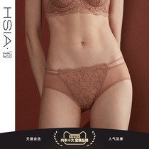HSIA LACE PANTS WOMAN ULTRA SLIM MESH YARN HIGH QUALITY PURE COTTON CROTCH BOTTOM PANTS SEXY STRAP WITH WAIST FLAT CORNER PANTS WOMAN