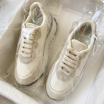 Highly recommended Agan shoes woman 2021 new genuine leather small white shoes female pine pastry thick bottom casual sports old daddy shoes