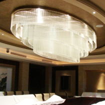 Oval living room crystal lamp Hotel hotel sales department engineering lamp Villa lobby ceiling lighting lamp customization