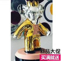 The hotels new floor-to-ceiling model room electroplated abstract animal elephant FRP sculpture soft modern simple ornaments