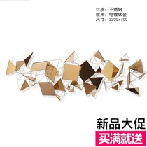 Hotel new modern model room Abstract decorative wall hanging sculpture Soft decoration Simple electroplating hanging stainless steel