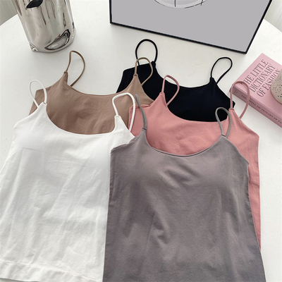 taobao agent Summer top with cups, short underwear, plus size, beautiful back