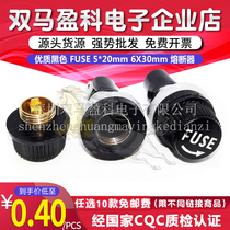 Black FUSE 5*20mm 6X30mm Fuse holder Glass tube 6*30 Fuse holder Fuse