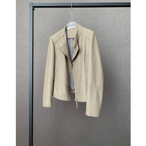 Imported Turkish lambskin European big brand stand collar leather leather women short locomotive sheep jacket jacket