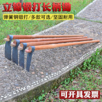 Agricultural full steel forged with long handle hoe for head seed Vegetable Digging Shoots Special Spring Steel Bar Weeding Tool Steel Plate Hoe