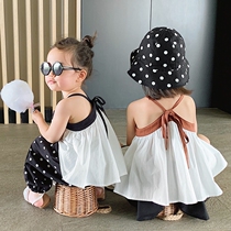 Chenchen Mom and baby childrens clothing Female baby summer breathable fashion halter cross small fresh suspender Girls foreign style vest