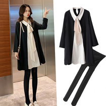 Korean pregnant women autumn suit fashion tide mother two-piece New Spring and autumn coat aged pregnant women dress