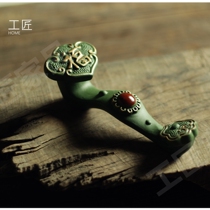 Craftsman household goods Auspicious Ruyi Purple sand tea Pet plaything ornaments fine tea can be raised to play national green clay