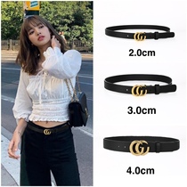 Womens leather belt Net Red Bull leather belt pure copper hardware ins couple mens jeans jacket skirt spot