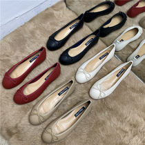 Single shoe woman 2022 Spring new Korean version 100 lapped butterfly knot pregnant woman flat bottom shoes One foot pedal nurse bean-bean shoes
