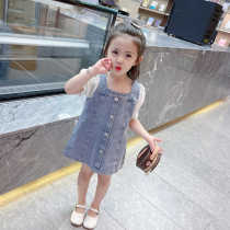 Female Baby Summer Dress Girl Short Sleeve Denim Dress Dress Summer Foreign Air Children Mother Daughter Dress Slimmer And Less Age