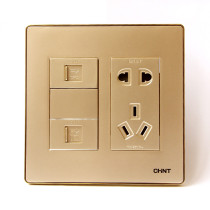 CHINT NEW9E telephone computer one plug one telephone network 5 holes gold 120*120 120 type