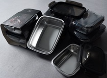 High-grade practical sealed leak-proof and non-string food grade 304 stainless steel crisper lunch box 2-piece set 0 07