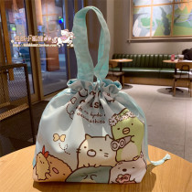 Corner Bio Lunch Box Bag Hand Cute Drawing Rope Buns Mouth Bag Lunch Bag High Face Value Lunch Bag With Dinner Bag