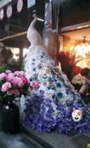 Wedding simulation flower art silk flower Peacock real estate decoration creative ornaments flower arrangement garden landscape flower Peacock iron frame