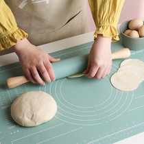Rolling pin chopping plate set large flour mat non-slip silicone kneading mat food grade Japanese household baking mat