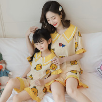 Princess Wind & Gas Female Pyjamas Girls Pure Cotton Short Sleeves 2022 New Summer Sizes Childrens Thin Parent-child Home Clothes