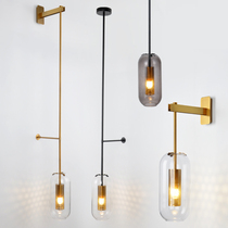 Post-modern simple chandelier light luxury villa bedroom bedside lamp living room background Chinese design teacher wall lamp customization