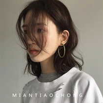 Cotton strip worm summer morandi grey green 100 lap chic cirque cold light wind short hair earrings without ear clip