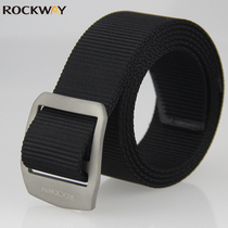  ROCKWAY titanium alloy outdoor belt double stepless adjustment canvas belt High quality nylon 8231
