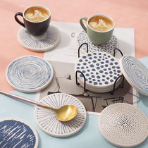 Coaster custom to map creative Diatom mud water-absorbing tea ceremony Japanese Nordic household non-slip anti-scalding round insulation pad