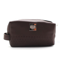 Turkish Airlines top priority brown pu leather handbag with bag washing bag minimalist make-up bag containing pack electronic mobile electric