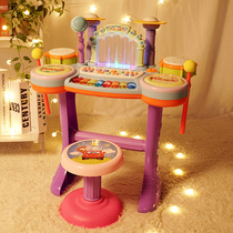 Pretty baby baby childrens drum set beginner toy instrument 3-6 years old beating drum fountain music piano boys and girls