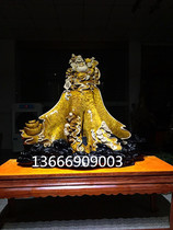 Golden Sina Nan root carving ornaments wood carving cliff Guanyin three son Maitreya Buddha Guan Gong Shouxing living room ornaments shady wood