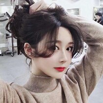  Princess cut wig piece bangs pressure hair female French middle horoscopes on both sides of the oblique bangs naturally partial sideburns headdress