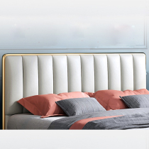 Light luxury Nordic near 1 8 m 1 5 meters minimalist upholstered backrest ultra-thin wood pine landing technology cloth customized