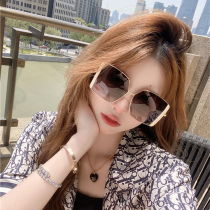 2021 Europe and the United States large frame temperament black polarized sunglasses female tide summer round face thin sunglasses UV protection