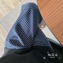 Spot 2022 Korea EVENIE casual small plaid artificial cotton 90% long pants sleeping pants couple spring summer thin