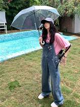 Deserted Home 2022 Summer New Academy Port Wind Insignia Jeans Back With Pants Straight Barrel Casual Loose Broadlegged Pants Woman
