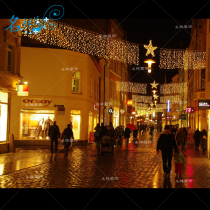 Beautiful Chen outdoor large Christmas festival octagonal wrought iron luminous pedestrian street aerial hanging lighting lamp