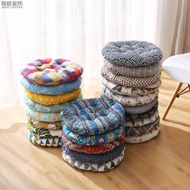 Round simple chair cushion futon thickened tatami floor home office sedentary cushion cotton linen chair cushion