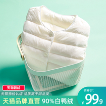 2021 New thin round neck down jacket women warm inner short V-neck winter women without collar zero pressure