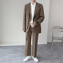 Korean advanced design sense fake two loose suit suit suit men Korean version of ins handsome casual suit jacket tide