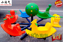 Promotion Kindergarten childrens rides Manual six horse swivel chair Childrens outdoor swivel chair Rocking horse Turntable Rocking horse