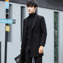 Autumn and winter mens woolen coat medium long xs size small size youth suit collar wool coat small man 155 trench coat