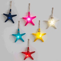 Mediterranean transparent resin simulation starfish pendant LED color starfish set festival gift background wall decoration