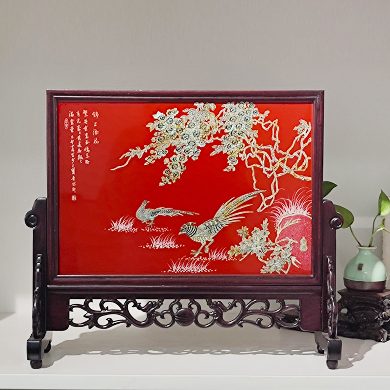 鏍鈿 漆器 人物 扇面 民国 唐物 风水 古玩 O1CN01mNDZyz1fomWQH3pST_!!