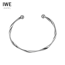 IWE sterling silver Mobius wave bracelet niche design sense high fashion simple 2021 New Tide bracelet